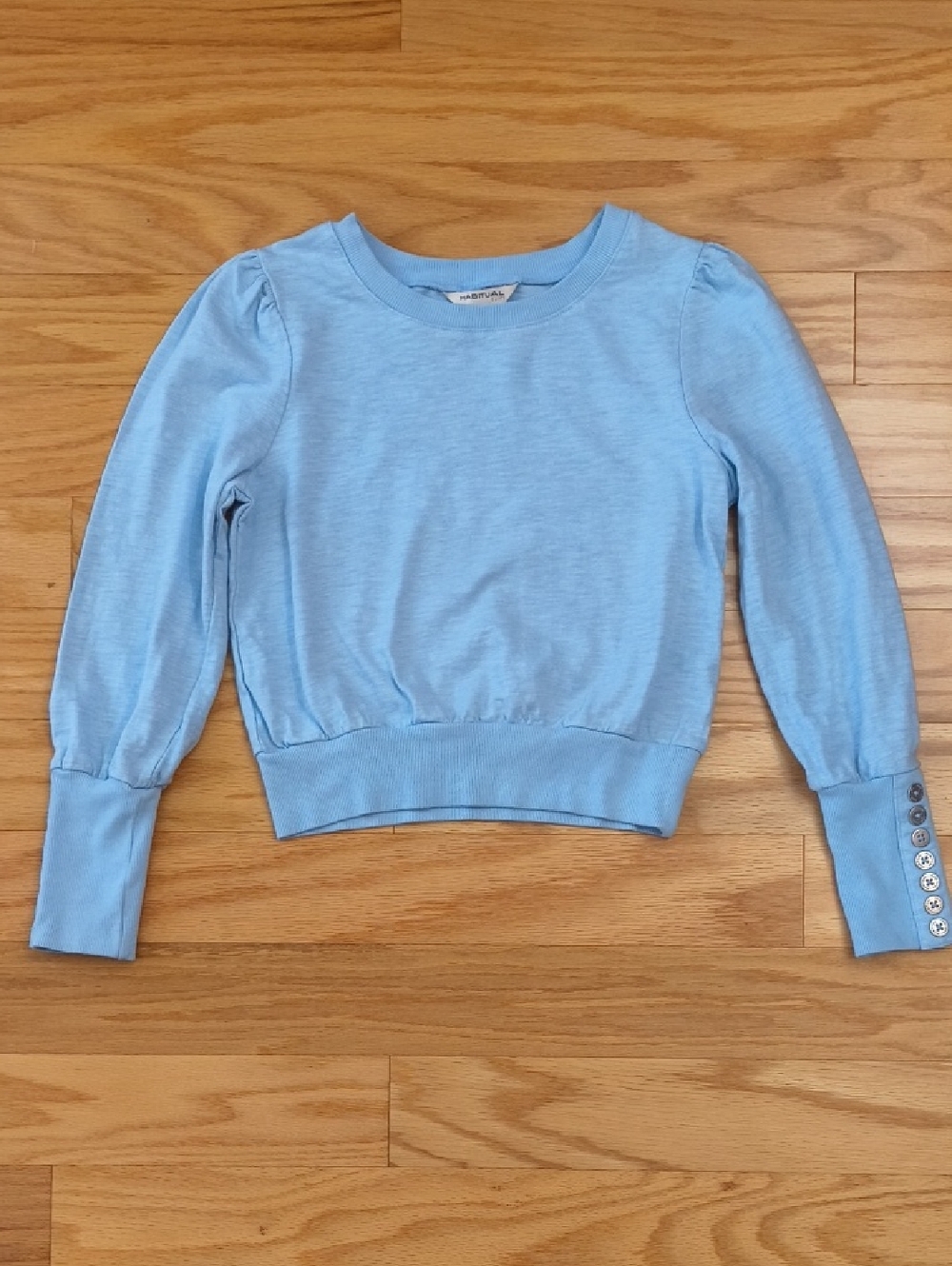 Habitual Light Blue Pullover Cropped Sweater Size 10 EUC